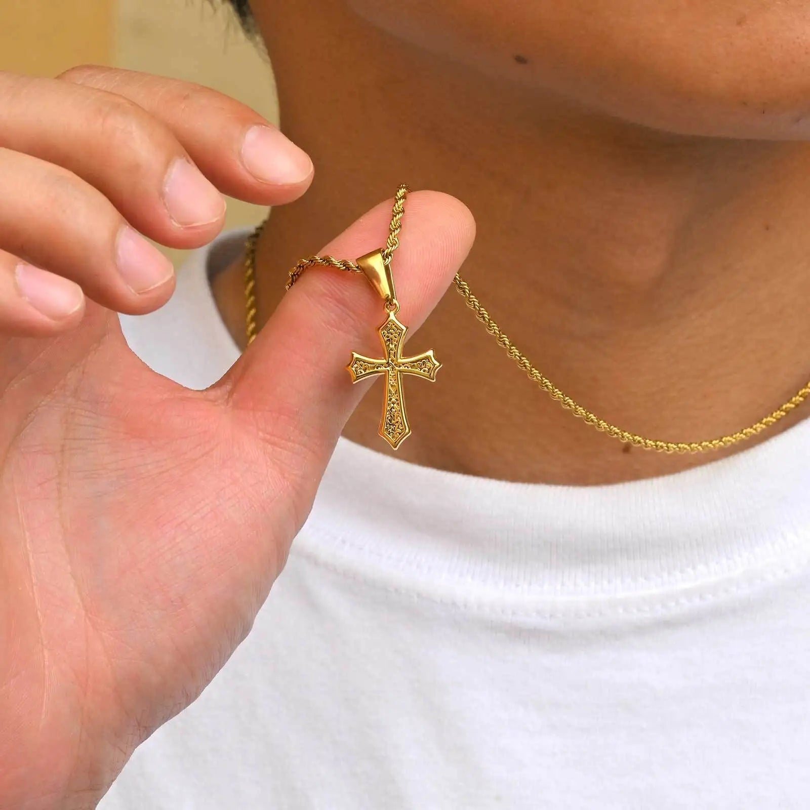 Cross Stainless Steel Pendant Necklace