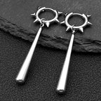 Spike Huggie Hoop Earrings Men Large Stainless Steel Spike Gothic Punk Emo Alternative Women Female Ear Rings Jewelry