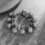 Gothic Hell Demon Ghost Head Bracelet Full Skull Bracelet Men's Motorcycle Punk Rock Halloween Jewelry Accessories