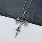 Double Sided Cross Pendant Necklace — Stainless Steel