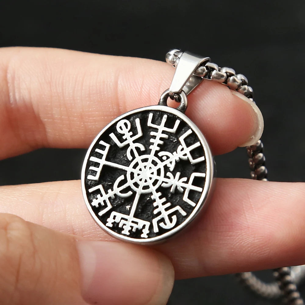 Viking Compass Pendant — Stainless Steel