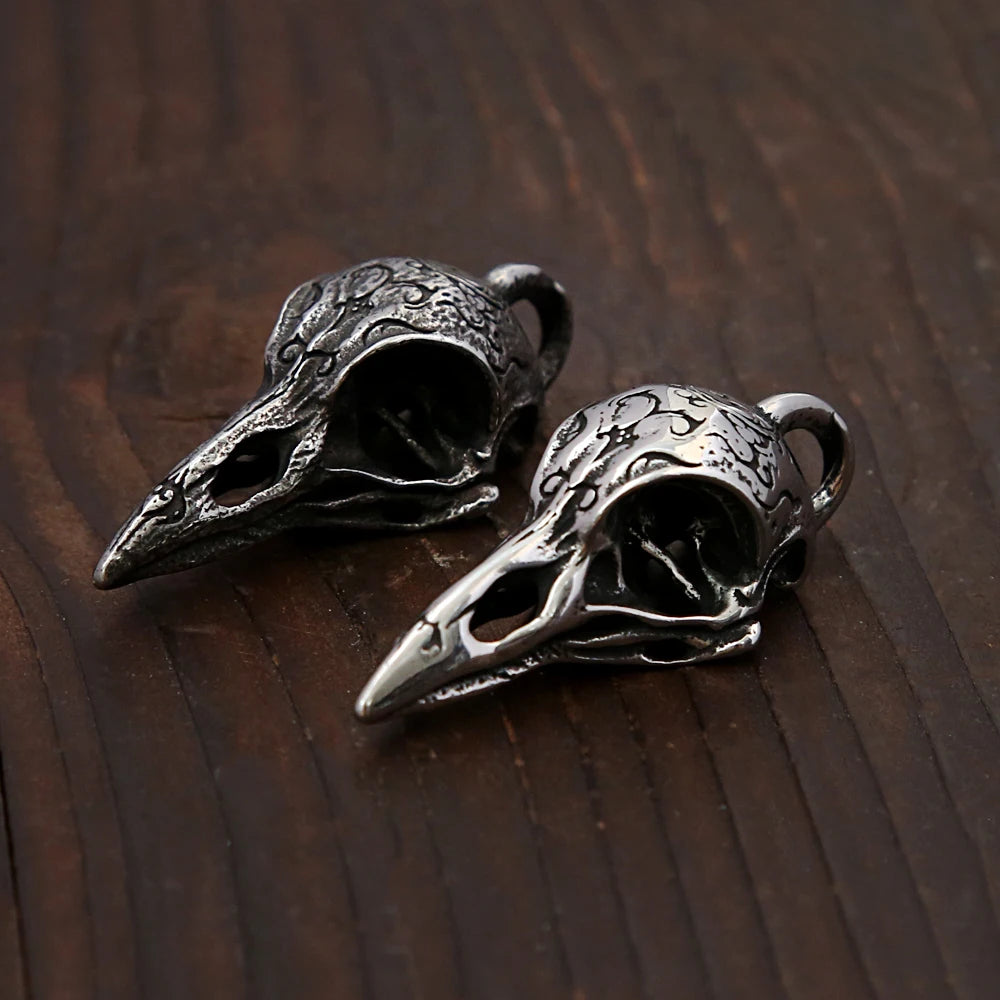 Skull Odin Steel Pendant Retro Nordic Crow Gothic