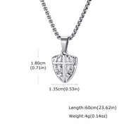 Waterproof Cross Shield Necklace — Box Chain Stainless