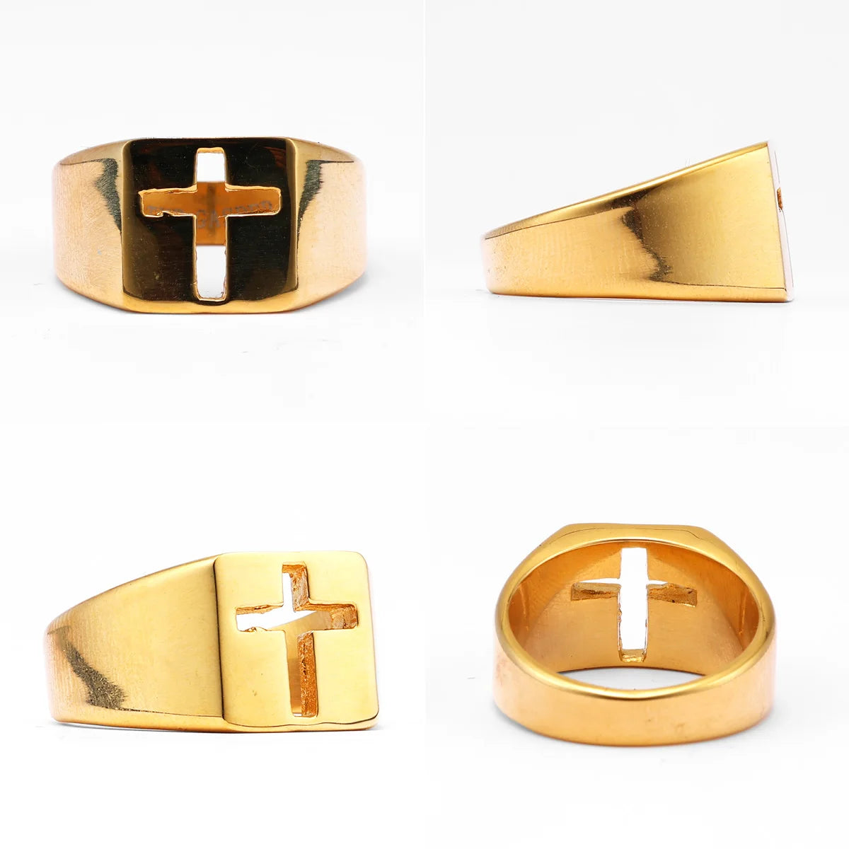 Cross Hollow Ring Stainless Steel