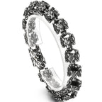 Gothic Stainless Steel Bracelets Man 12MM Wide Wolf Head Link Chain Bracelet for Men Wrist Strap Punk Nordic Viking
