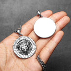 Viking Runes Wolf Pendant Necklace for Men — Stainless Steel