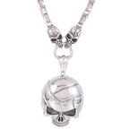 Punk Skull Head Pendants Necklaces for Men Stainless Steel Men's Pendant Necklace With 45--72CM Long Chain Halloween