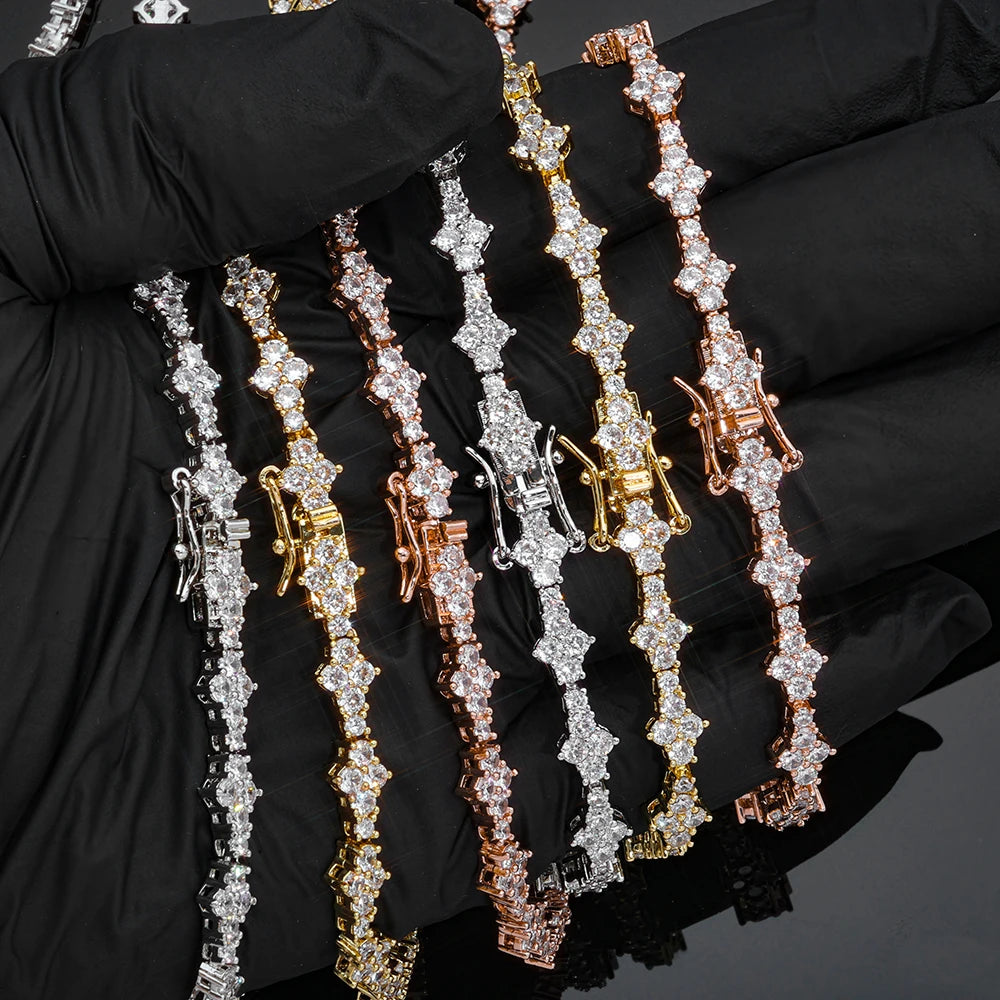 Rose Gold Tennis Bracelet Iced Out CZ 6MM