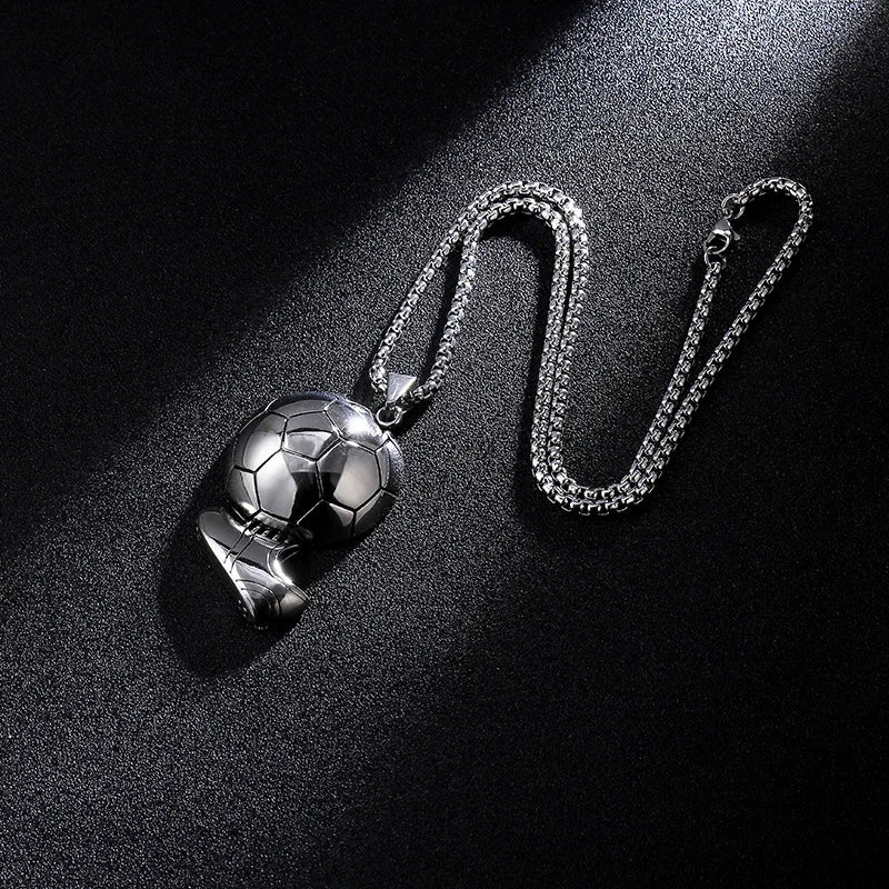 Silver Sports Shoe Pendant Necklace Stainless Steel