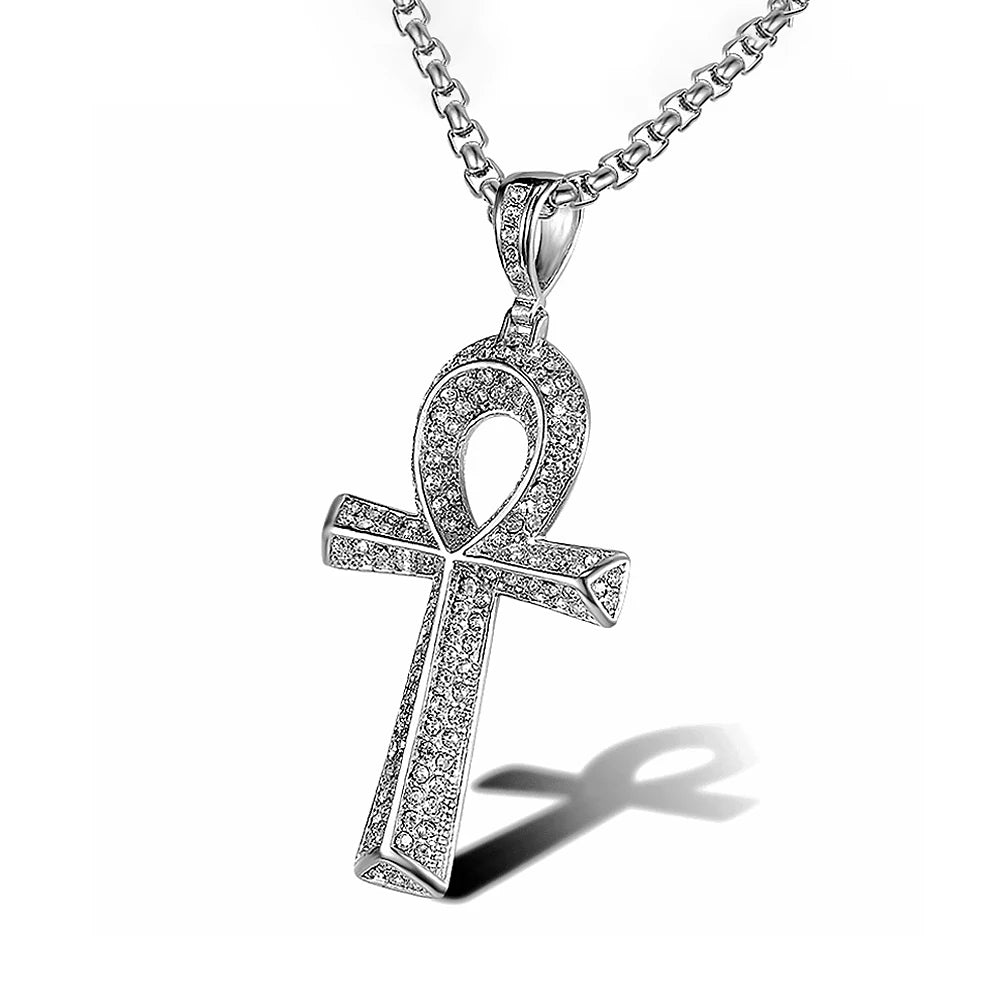 Cross Ankh Steel Pendant Egyptian Gothic