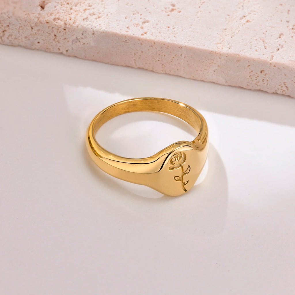 CZ North Star Signet Ring — Stainless Steel