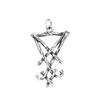 Classic Vintage Seal of Lucifer Satanic Pendant Stainless Steel Black Simple Pentagram Group Necklace For Men Biker