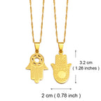 Anniyo Hamsa Hand Pendant Necklaces for Women  Men Arab Middle East Palm Shaped Ethnic Jewelry @276821