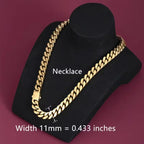 Pack of 1, Stainless Steel Miami Plated 18k Cuban Chain, Hip Hop Style, Unisex Accessories, Waterproof Necklace.