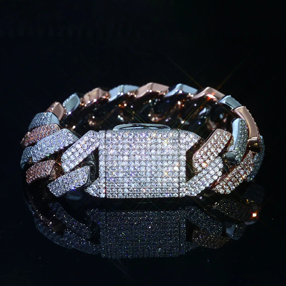 2026NUOYA 20MM Width Iced 5A CZ Miami Cuban Necklace Hip Hop Rapper Two Color Cuban Link Chain Chrismas Jewelry Gift