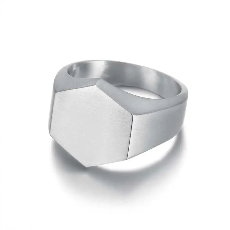 Jiayiqi Men'S Ring Punk Rock 316L Stainless Steel Signet Ring For Men Hip Hop Party Jewelry Male Wedding Gift Custom