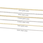 Fnixtar 10Pcs Chain Necklaces 40/45/50/55/60cm Stainless Steel Flat Cable Chain 1/1.5/2mm DIY Jewelry Accessories