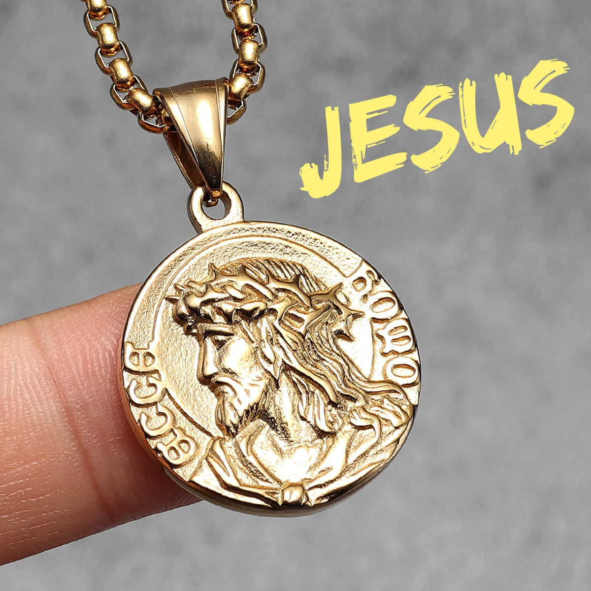 Jesus Minimal Pendant — Stainless Steel