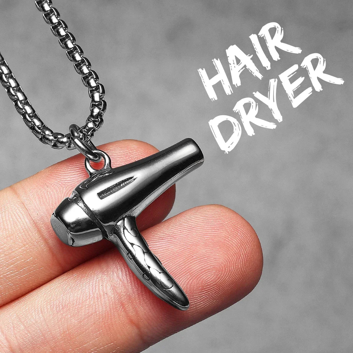 Barber Tools Pendant Necklace — Stainless Steel