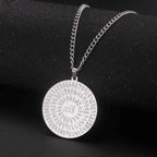 VASSAGO Muslim Allah Necklace Islamic Allah Pendant Necklace Ayatul Kursi Islam Quran Allah Charm Eid Arabic Gift for