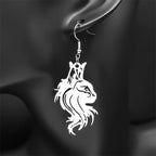 Cat Gold Earrings Cute Hollow Animal Head Drop