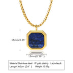 Tiger Eye Lapis Stone Pendant — Stainless