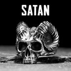 Gothic Satan Skull Ring — Stainless Steel