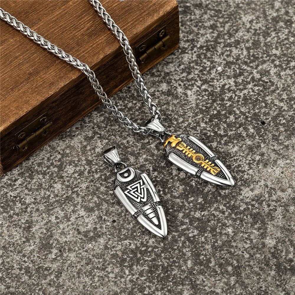 Odin's Spear Arrowhead Pendant Necklace — Steel