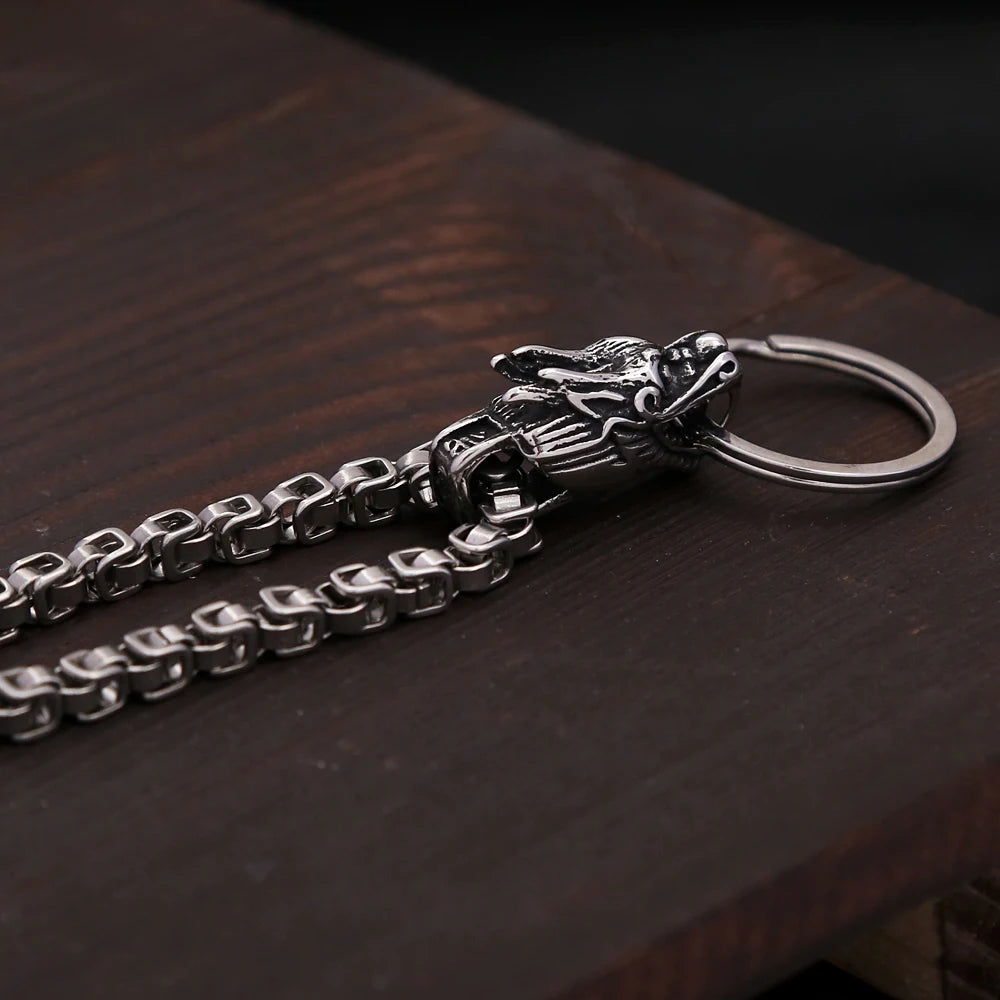 Dragon Head Keychain Pendant — Stainless
