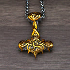 Vintage Men Nordic Thor Hammer Pendant Punk Hip Hop 316L Stainless Steel Biker Amulet Necklace Jewelry Gifts