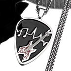 Guitar Pick Gold Pendant Necklace — Stainless Steel