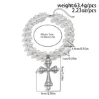 IngeSight.Z Trendy Goth Large Cross Pendant Necklace Elegant Charming Imitation Pearl Woman Choker Y2K Neck Jewelry