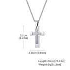 Minimal Cross Pendant — Silver Stainless