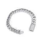 NY Hip Hop Bling Miami Cuban Link Necklace Bracelet For Men 8/12/15/20MM Brass Zircon Fashion Jewelry Party Gift