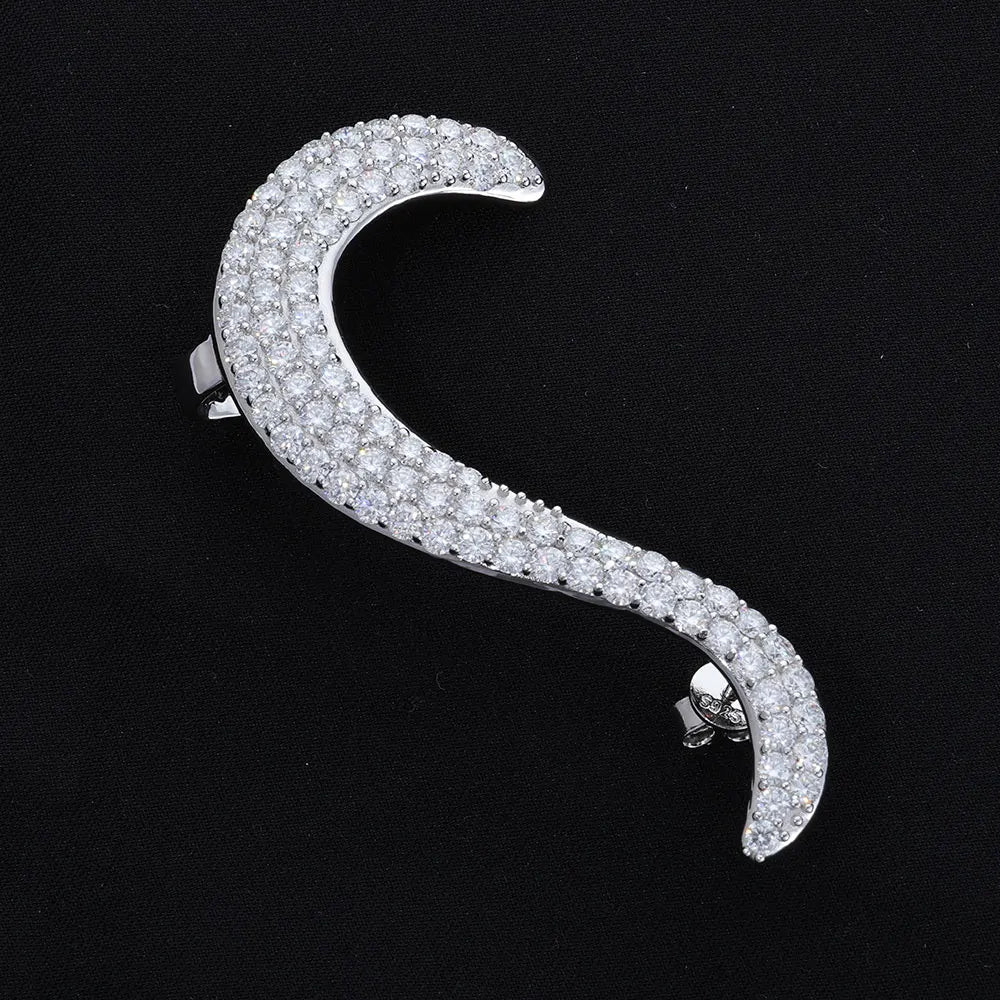 Gothic 925 Silver CZ Stud Earrings Iced Out