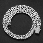 Iced Out Cuban Link Choker Necklace — Two-Tone Square CZ