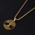 Long Chain Around Neck Necklaces For Women Men Accessories Stainless Steel Pendant Necklace Tree Of Life Charm Male Jewelry Gift