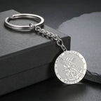 Teamer Archangel Michael Emboss Pendant Keychain Lucky Amulet Protection Stainless Steel Vintage Jewelry Wholesale 2026 New