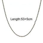 Twist Rope Chain Necklace — Stainless Steel
