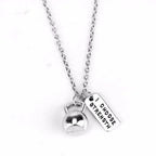 Weight Plate Dumbbell Pendant — Stainless Steel