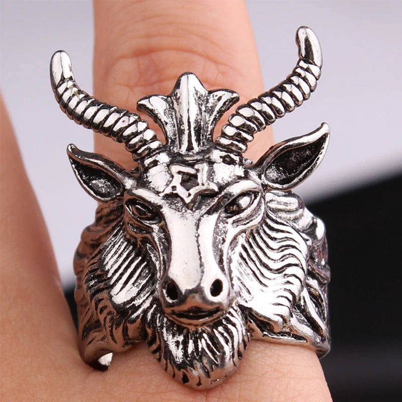 Sigil of Baphomet Open Ring — Stainless Steel