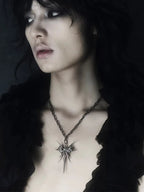 2025 New Punk Necklace Silver Color Metal Unisex Skeleton Spike Stainless Steel Ins Cool Neck Accessaries for Women Men