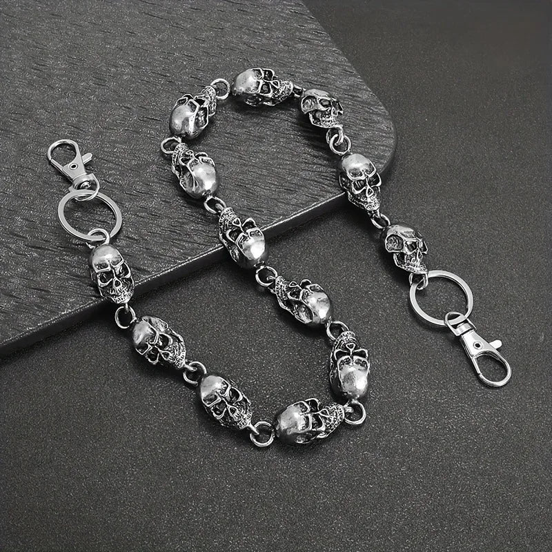 Gothic Skull Head Waist Chain — Gold-Tone Body Chain