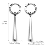 Spike Huggie Hoop Earrings Men Large Stainless Steel Spike Gothic Punk Emo Alternative Women Female Ear Rings Jewelry