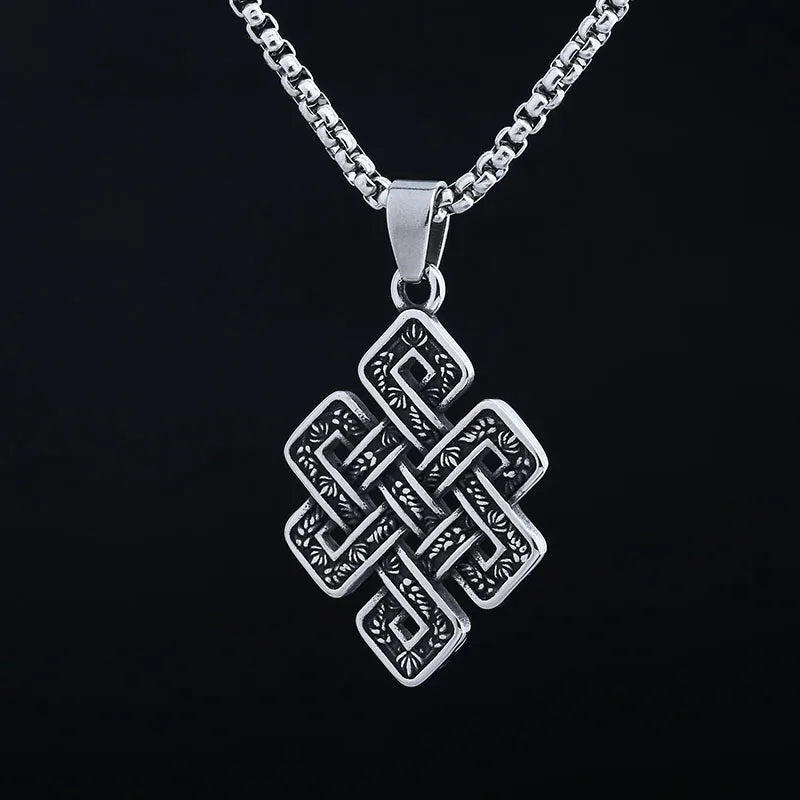 Retro 2024 New Punk 316L Stainless Steel Viking Celtic Knot And Thor Pendant Necklace For Man Women Couple Gift