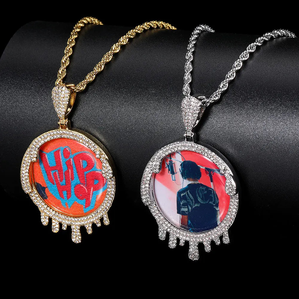 Iced Out Photo Pendant Necklace