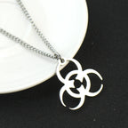 Necklace Trendy Men And Women INS Street Punk Hip-Hop JewelryNew Stainless Steel Biochemical Logo Pendant
