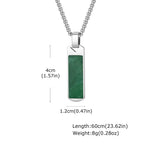 Natural Stone Healing Pendant — Stainless