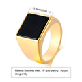 Square Signet Ring — Stainless Steel