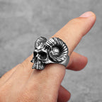 Gothic Satan Skull Ring — Stainless Steel